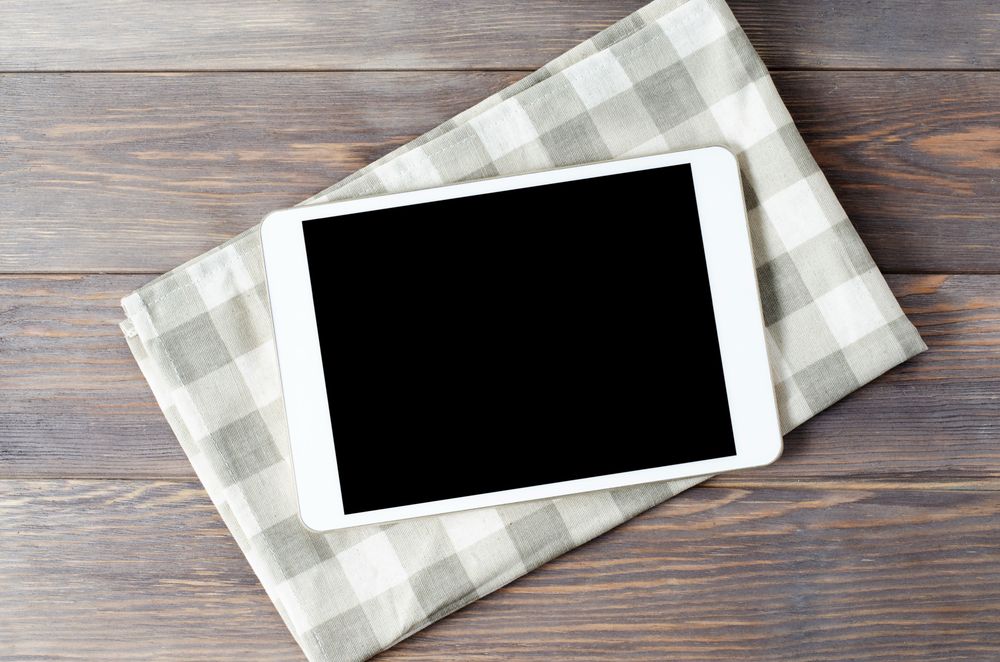 iPad on a restaurant table